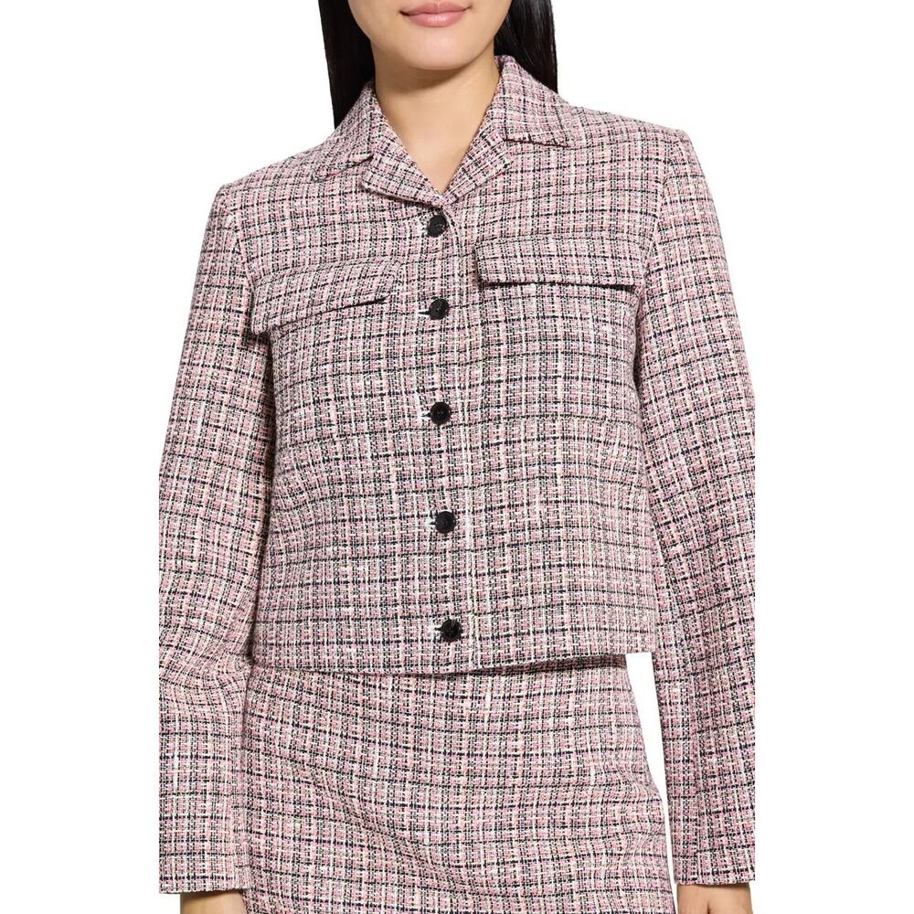 THEORY Patch Tweed Crop Jacket Size 4 - Picture 4 of 13